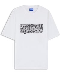 HUGO - T-Shirt Van Katoenen Jersey Met Grafische Print Voor Alle Genders - Lyst