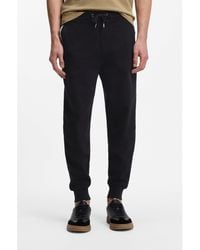 BOSS - Cotton-Terry Tracksuit Bottoms With Signature Stripes - Lyst