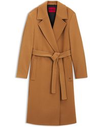 HUGO - Regular-Fit Mantel Mit Bindegürtel - Lyst