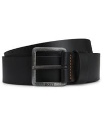 BOSS - Leather Belt With Logo Buckle - Lyst