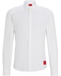 HUGO - Extra-Slim-Fit Overhemd Van Verzachte Stretchkatoen - Lyst