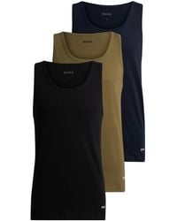 BOSS - Three-pack Of Tank-top Vests In Cotton - Lyst