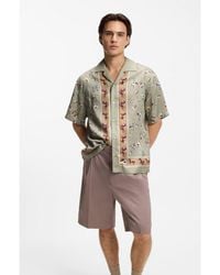 HUGO - Oversized-Fit Shirt With Statement Print - Lyst