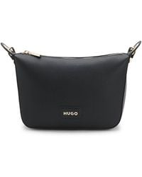 HUGO - Grained Faux-Leather Shoulder Bag With-Tone Hardware - Lyst