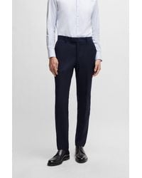 BOSS - Slim-fit Trousers In Virgin Wool With Stretch - Lyst