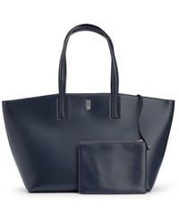 BOSS - Leather Shopper Bag With Signature Hardware - Lyst