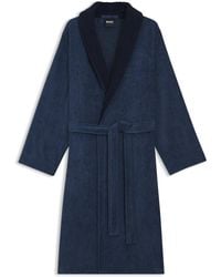 BOSS - Ochtendjas Van Katoenen Fluweel Met Double B-Monogram - Lyst