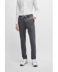 BOSS - Slim-fit Trousers In Melange Stretch Jersey - Lyst