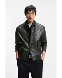 BOSS - Year Of The Horse Leather Jacket With Lasered Artwork - Lyst