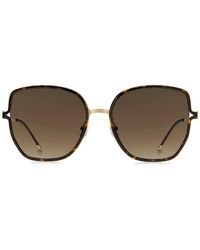 BOSS - Havana-Frame Sunglasses With Forked Temples And Branded Chain - Lyst