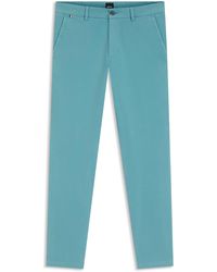BOSS - Slim-Fit Twill Broek Van Stretchkatoen - Lyst