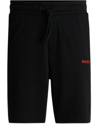 HUGO - Shorts Van Katoenen Badstof Met Logoband Over De Zijnaden - Lyst