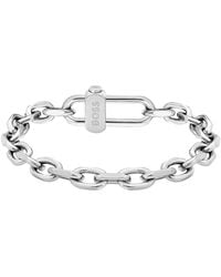 BOSS - Braided Bracelet With A Magnetic Logo Clasp - Lyst