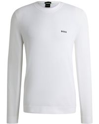 BOSS - Regular-Fit Pullover Aus Baumwoll-Mix Mit Logo-Print - Lyst