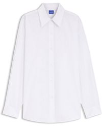 HUGO - Oversized Bluse Mit Herz- Und Logo-Print - Lyst
