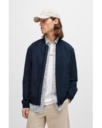 BOSS - Water-repellent Jacket In Cotton-effect Crinkle Fabric - Lyst