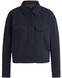 BOSS - Jacke Aus Stretch-Jersey Mit Falten Auf Der Rückseite - Lyst