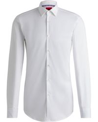 HUGO - Slim-fit Shirt In Easy-iron Cotton Poplin - Lyst