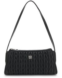 HUGO - Strukturierte Hobo Bag Mit Stack-Logo - Lyst