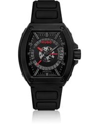 HUGO - Id Semi-Transparent-Dial Watch With Silicone Strap - Lyst