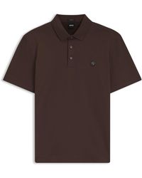 BOSS - Polo Van Gemerceriseerde Katoen Met Double B-Monogram - Lyst