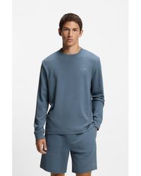 HUGO - Cotton-Blend Pyjama T-Shirt With Waffle Structure - Lyst