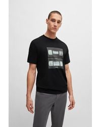 BOSS - Cotton-jersey T-shirt With Music-inspired Print - Lyst