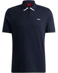HUGO - Poloshirt aus Baumwoll-Piqué mit Kontrast-Logo - Lyst