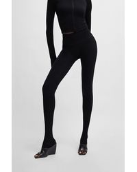BOSS - Naomi X Stretch-jersey leggings With Branded Waistband - Lyst