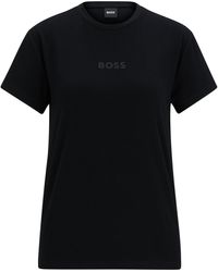 BOSS - Pyjama-Shirt Aus Stretch-Modal Mit Jersey-Struktur Und Tonalem Logo - Lyst