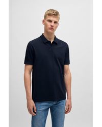 BOSS - Cotton-Piqué Polo Shirt With Logo Print - Lyst