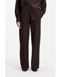 BOSS - Wide-Leg Relaxed-Fit Trousers With Double B Logo - Lyst