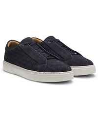BOSS - Gary Trainers With Woven Suede Uppers - Lyst