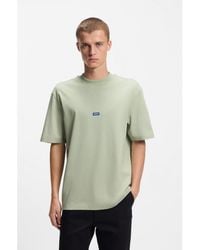 HUGO - Cotton-Jersey T-Shirt With Logo Badge - Lyst