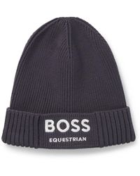 BOSS - Equestrian Fisherman Beanie Hat - Lyst