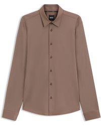 BOSS - Slim-Fit Hemd Aus Funktionalem Stretch-Gewebe Mit Struktur - Lyst