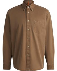 BOSS - Relaxed-Fit Hemd Aus Stretch-Baumwolle Mit Twill-Struktur - Lyst