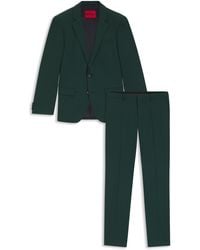 HUGO - Zweiteiliger Slim-Fit Popeline-Anzug Aus Woll-Mix - Lyst