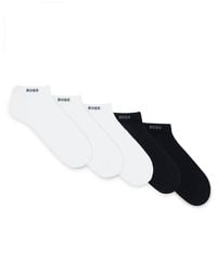 BOSS by HUGO BOSS - Five-pack Of Ankle Socks In A Cotton Blend - Lyst