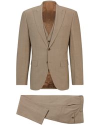 BOSS - Regular-Fit Anzug aus knitterfreier Stretch-Wolle - Lyst
