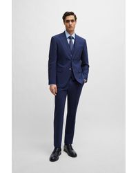 BOSS - Regular-fit Suit In Crease-resistant Stretch Wool - Lyst