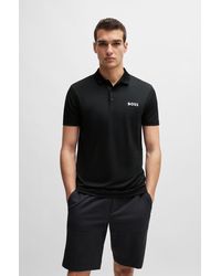 BOSS - Degradé-jacquard Polo Shirt With Contrast Logo - Lyst