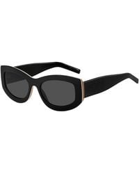 BOSS - Signature-Stripe Bio-Acetate Sunglasses With Large Temple Logo - Lyst