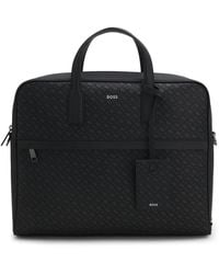 BOSS - Aktentasche Mit Monogrammen Und Folien-Logo-Prägung - Lyst