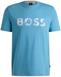 BOSS - T-shirt Van Katoenen Jersey Met Logoprint - Lyst