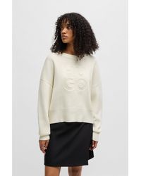 HUGO - Relaxed-Fit Sweater With Embossed Logo - Lyst