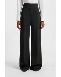 HUGO - High-Waisted Regular-Fit Trousers With Flared Leg - Lyst