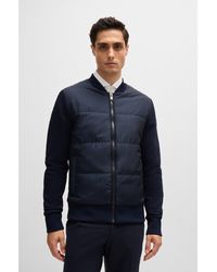 BOSS - Hybrid Zip-Up Sweatshirt With Cotton Terry - Lyst