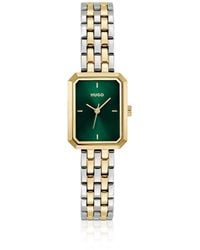 HUGO - Rectangular Two-Tone Watch With Dial - Lyst