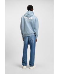 HUGO - Cotton-Terry Loose-Fit Hoodie With Logo Details - Lyst